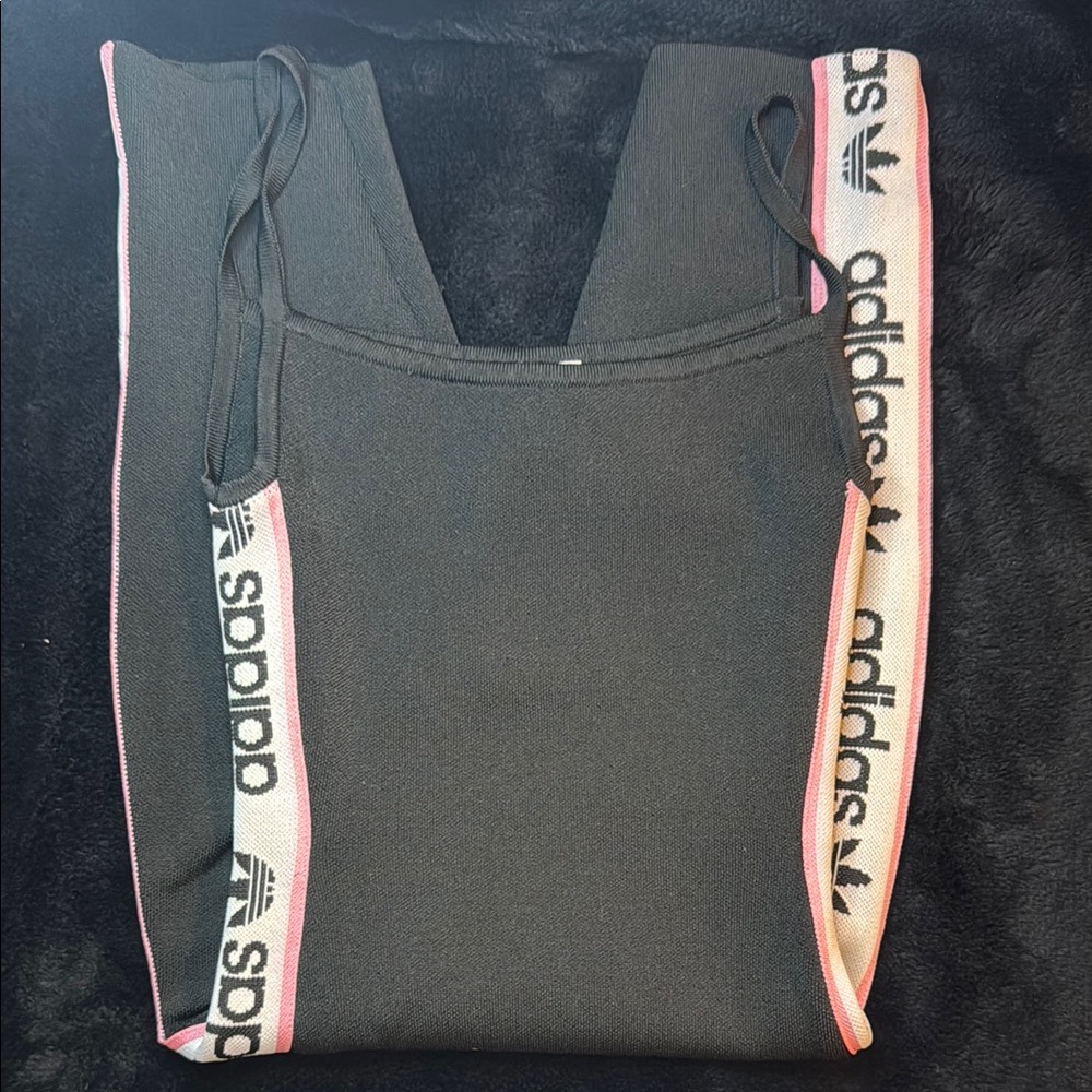 Kylie Jenner Adidas Black Jumpsuit with Pink Trim